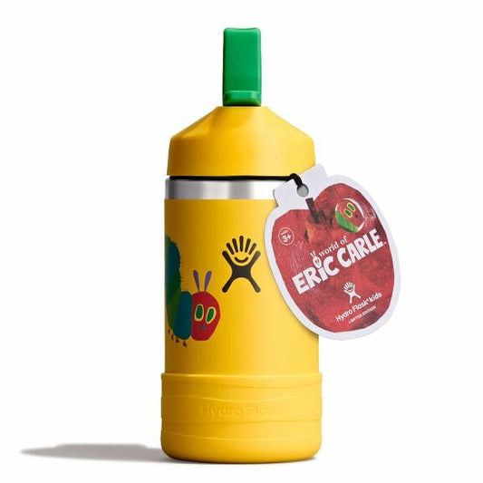 kids-12-oz-bottle-world-of-eric-carletm-h3 le26-w12-1000-kids-12-oz-wide-straw-cap-and-boot-yellow-caterpillar-straight-lid-open-withtag.jpg